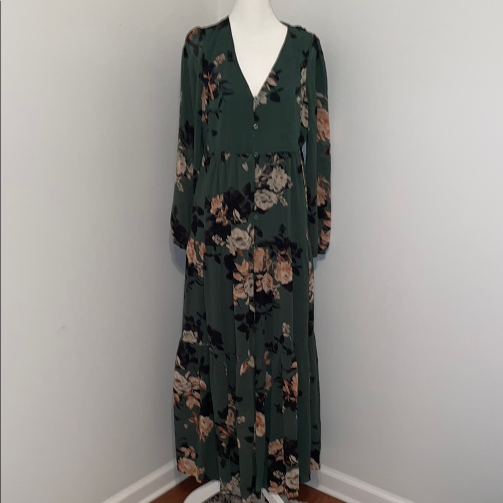 Floral Maxi Dress in Green